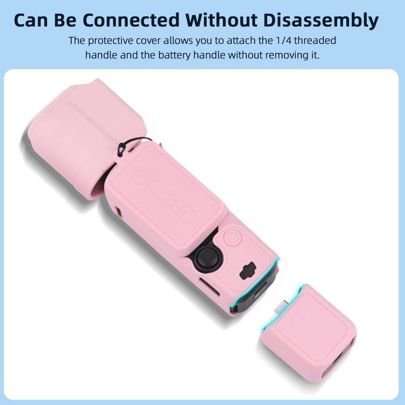 DFTIM Pocket 3 Silicone Cover for DJI Osmo Pocket 3, Protective Case Lens Protector Scratch-Resistant Sleeve Skin Compatible with DJI OSMO Pocket 3 Creator Lightweight Combo Accessories Pink Color - Image 4